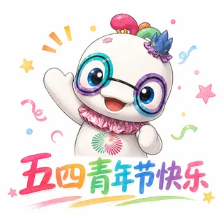 四眼鸡五四青年节系列 第 9 张表情包