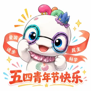 四眼鸡五四青年节系列 第 10 张表情包